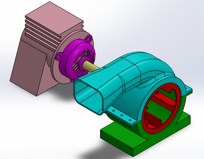 鼓风机和电机组装